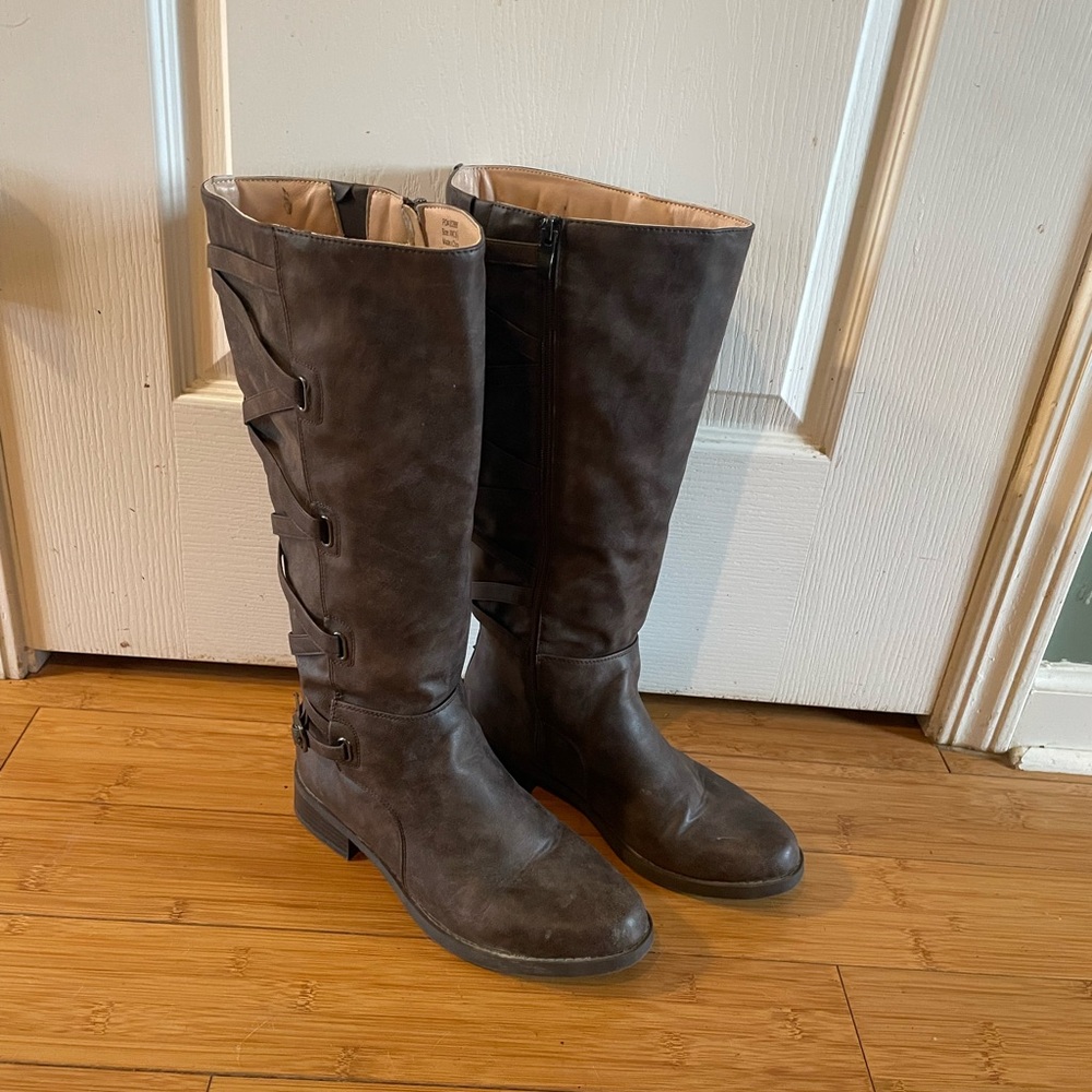 Women's Brown Boots ex wide calf